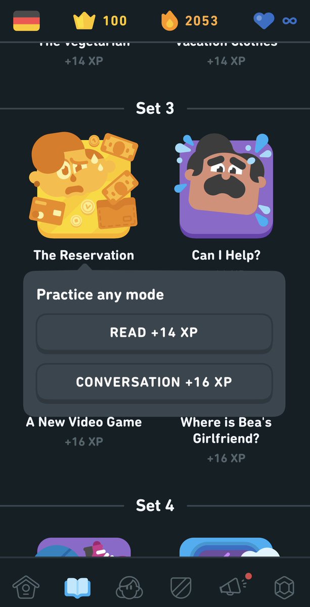 duoplanet's tweet photo. New mode for #Duolingo Stories! 📚 🎉 

Conversation mode appears to be a combination of the old Listening and Speaking modes 👇 https://t.co/5EFtj7uzbK