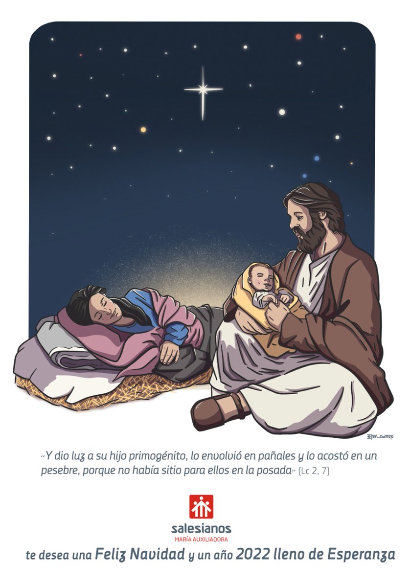 SalesianosSMX's tweet photo. ❤️ Abramos el corazón a #Dios que viene.

Desde la gran #familia de @SalesianosSMX os deseamos una #FelizNavidad y un año 2022 lleno de #Esperanza 👶🏻✨

#NavidadSalesiana https://t.co/SvLLKHwzhm