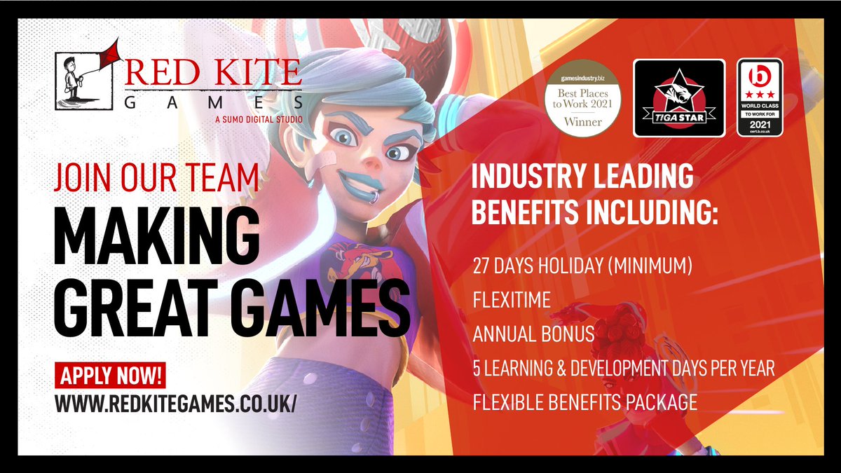 👋 Are you looking for a new role in a talented team of great people?

We’re on the search for brilliant programmers, artists and game designers to join our multi-award-winning team in #Leeds 🔽

Take a look ➡️ redkitegames.co.uk/jobs