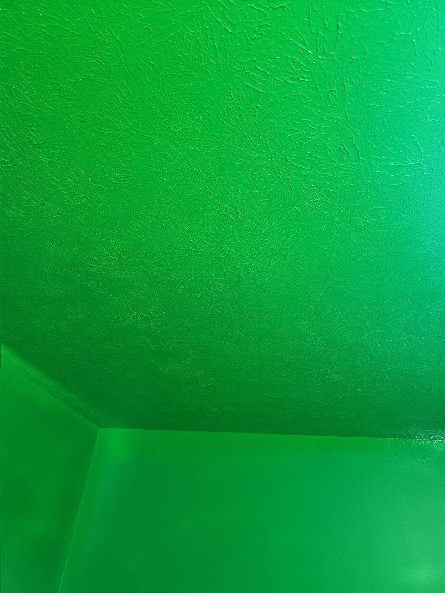 TKLiveTTV's tweet photo. Well I finally did it, 3/4 of the room is green....

I'd do more but I think the paint fumes are kicking in.

#thatstreamerlife #greenscreenteam #greenscreenlife #Greenscreen #greenroom #greenongreen https://t.co/E8PsOxmsSv