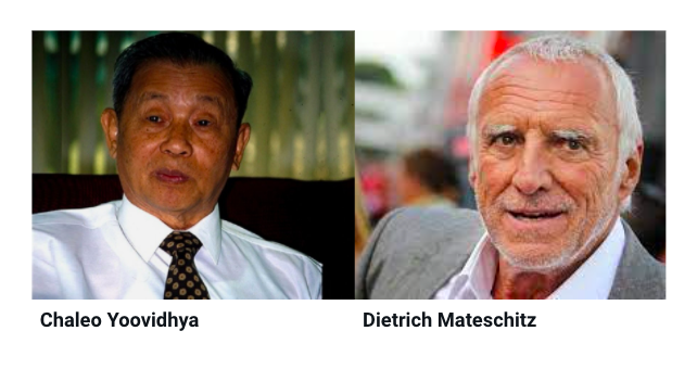 3/ The Red Bull corporate structure was created by Dietrich Mateschitz and Chaleo Yoovidhya. Mateschitz was an Austrian marketing exec who often travelled to Thailand. There, he fell in love with an energy drink called Krating Daeng (created by Yoovidhya, a Thai pharmacist).