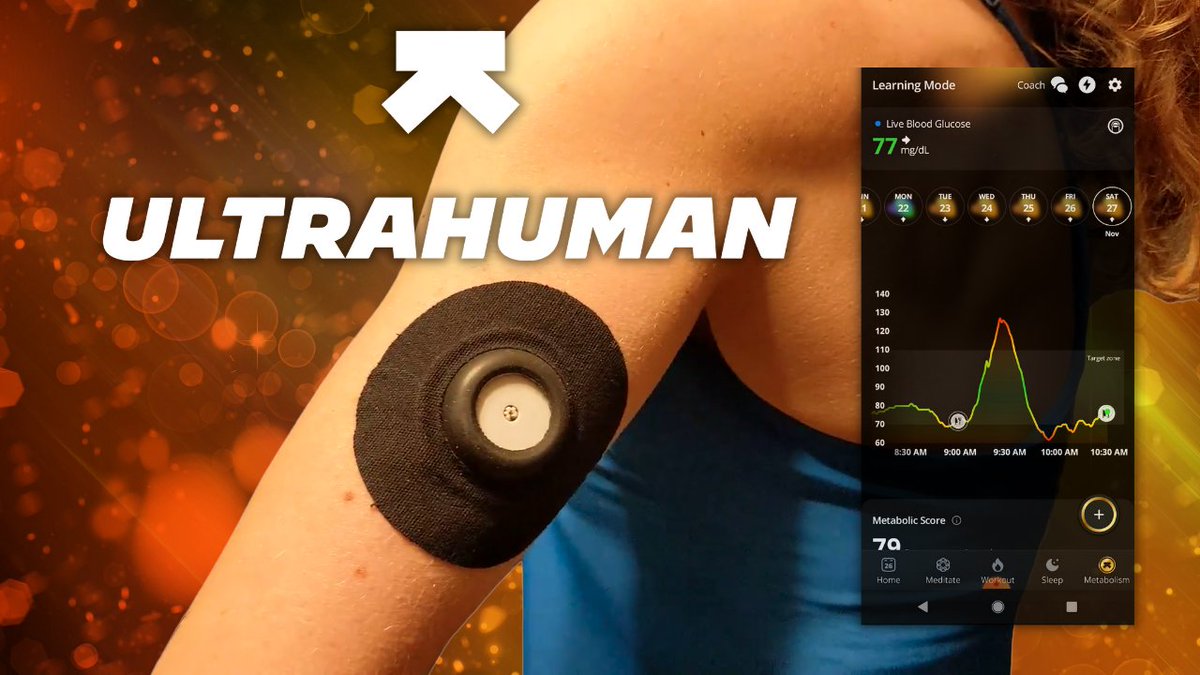 I tried out the Ultrahuman Cyborg - a continuous glucose monitor paired with an app that live streams glucose levels through bluetooth. Standout feature: real time nudges to get moving when glucose levels are rising. Check out my full review. youtu.be/64_ig37tuRc @ultrahumanHQ