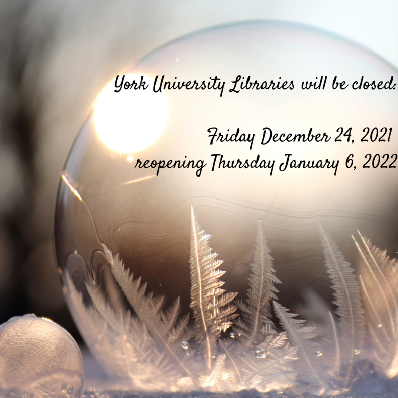 yorkulibraries's tweet photo. Have a happy, safe and restful holiday. York University Libraries will be closed from Dec 24, reopening Jan 6. Note: Bronfman and Steacie libraries are now closed and will remain closed until Jan 24.
#YorkU #yorkuniversity #yorkuniversitylibraries https://t.co/spem7ImdiY