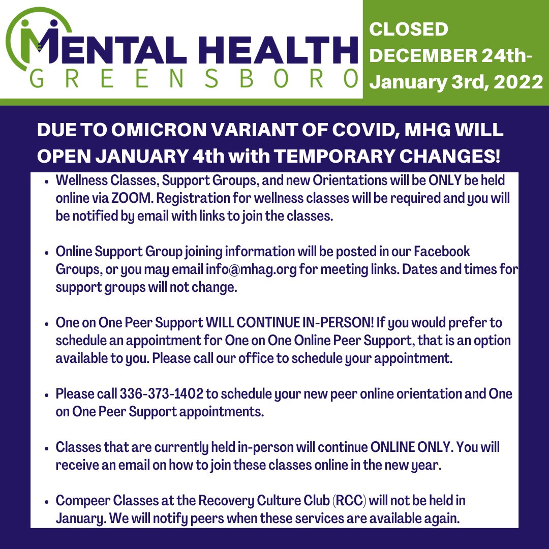 infoMhag's tweet photo. MHG is closed Dec. 24-Jan.3, 2022.  Please note, due to the omicron variant of COVID, our services will temporarily be held online.  Please check our website for full details and have a safe holiday season! 

 https://t.co/7T00WBh8Tk https://t.co/zHOmrDnoQF