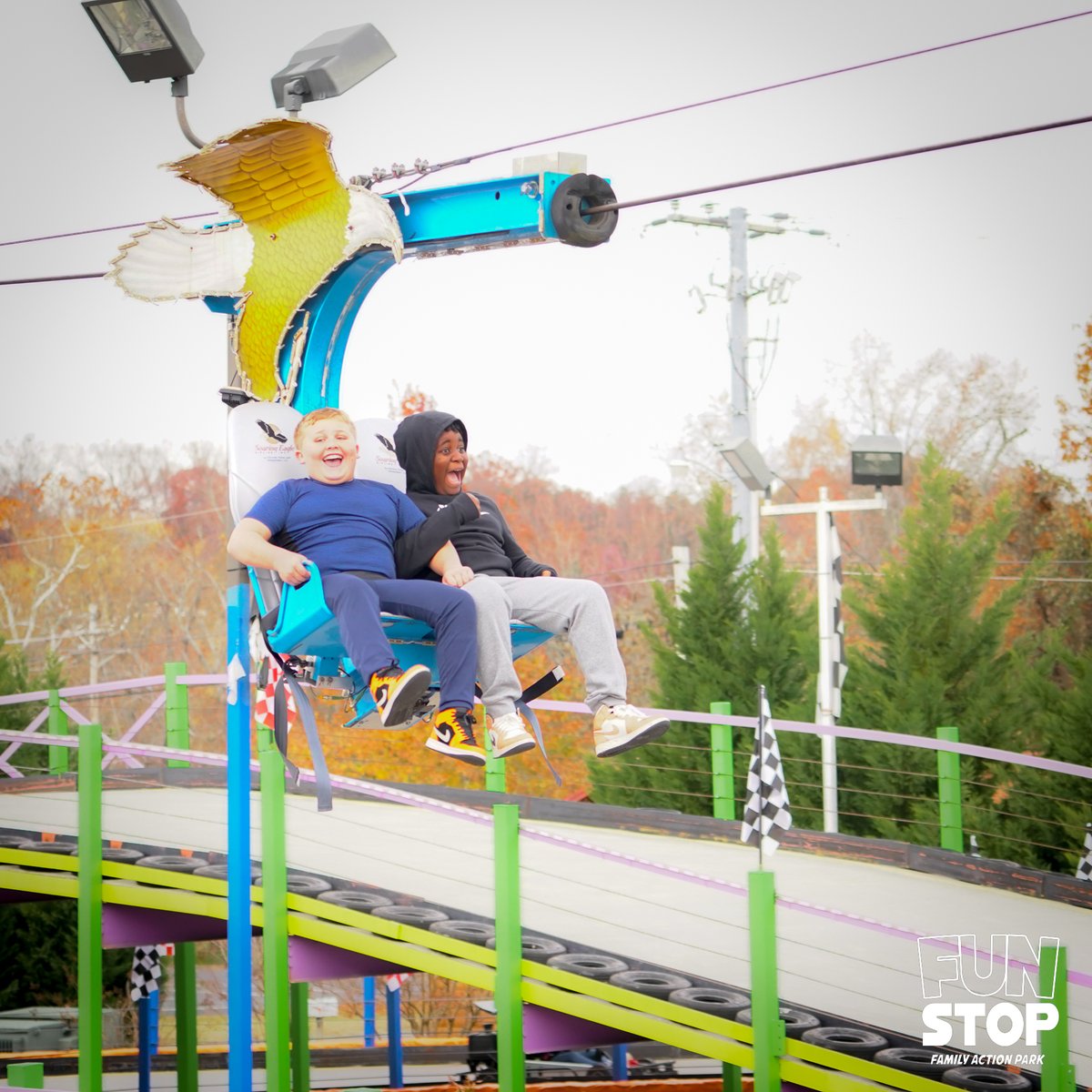 FunStopTN's tweet image. Take a flight full of memories and fun! 🦅

Prices &amp;amp; Deals: funstoptn.com⠀
Open Daily 10am

Winter hours may vary, please call: (865) 429-4639

#funstop #family #action #park #gokarts #kidrides #skyscraper #slingshot #zipline #pigeonforge #vacation #smokymountains