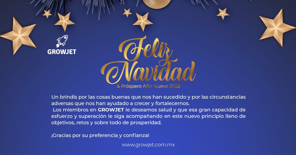 🚀🥳 ¡La familia GROWJET les desea felices fiestas!