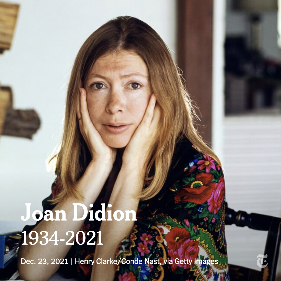 Writer and journalist Joan Didion died at the age of 87