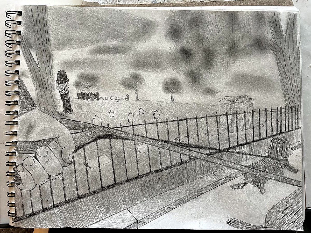 RBWhitehill's tweet photo. From the #Artist, #AHSCM: 

'Funeral Walk'

"At the funeral for his three victims, Parhelion is enjoying getting away with the crime as well as he is. Kate, our heroine, is completely oblivious to Parhelion being there."

#SunDogKiller

#DRCM #Drawing #ArtWork #Art #Digitalart https://t.co/lJaP9T1B0E