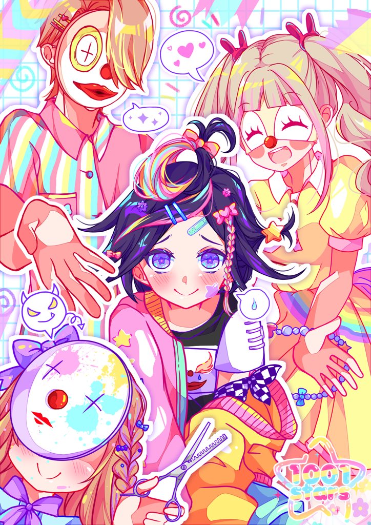 1001starsArt's tweet photo. My part in @DICEzine !
.
.
Kokichi and DICE members from Danganronpa V3
#kokichi  #danganronpa https://t.co/NZehsci4AO