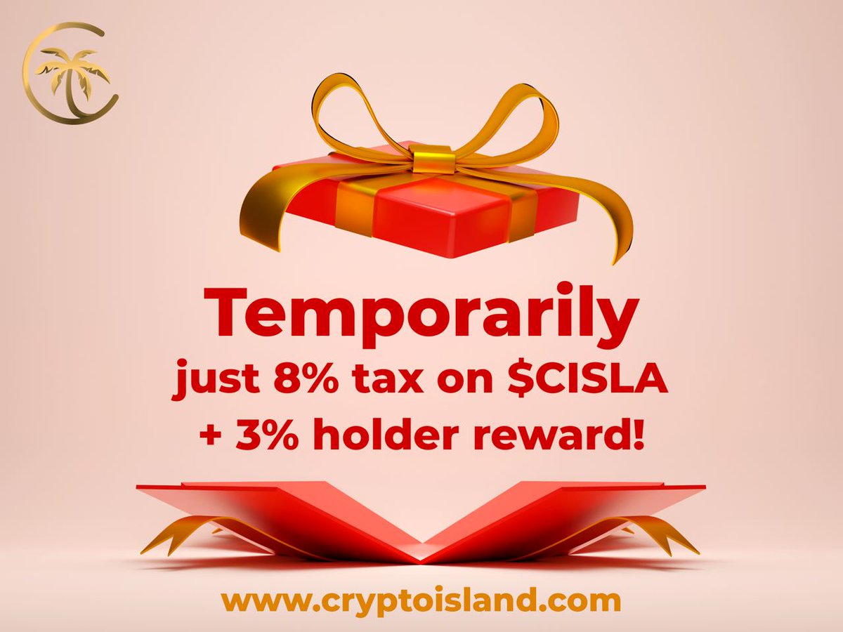 xShad0wzzx's tweet photo. $CISLA 🏝️ FAMILY🚨

Remember that we reduced our tax to 8% during this Christmas time!!🎅

We hope you all enjoy and have a great time!!
2022 will be our year!!

Stay tuned!
Big plans on the way!!👀

#CryptoIsland #Bitcoin #ETH #Binance #NFTs https://t.co/KEuvWsxggT