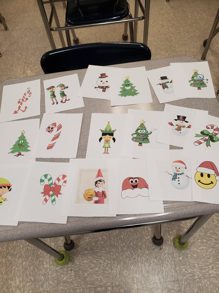 MathDHS_Warner's tweet photo. Before our winter break, we hid 20 pictures around the school. When found the pictures told the staff member to find the identical picture on one of 3 doors. Each was a prize. Gift cards, candy, certificates, lottery scratchers, and more were given away. #WildcatFun https://t.co/Ej7dgcUvjC