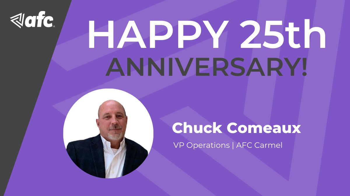 AFC_Floorplans's tweet photo. Grab your party poppers and congratulate Chuck for working 25 years at AFC! 🥳🎉

#DedicatedToYou #PoweredByPassion #VisionDriven #ElevatingRelationships #AFC https://t.co/zWJQd6qcaD