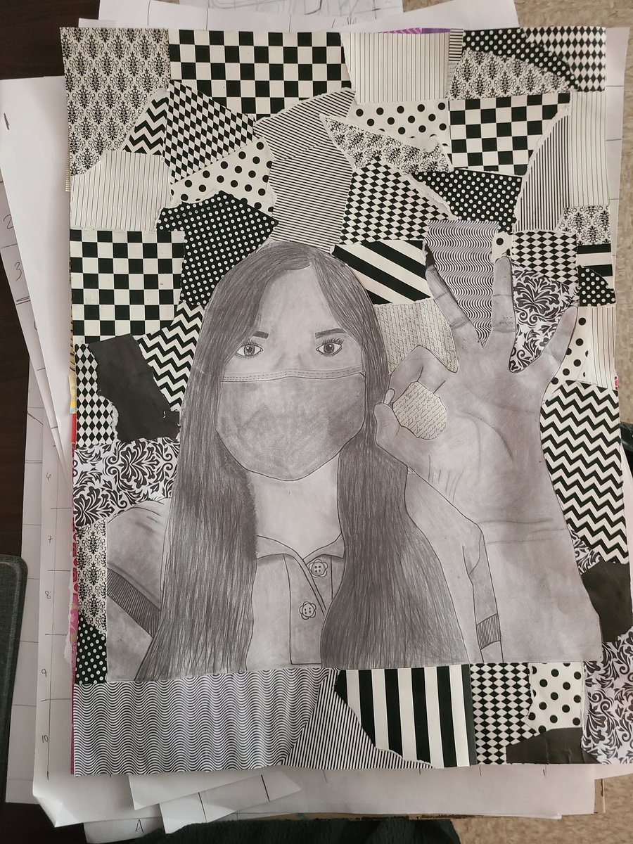 ohheyms's tweet photo. 8th Grade self portraits are rolling in and looking fabulous! For most students these are the largest self portraits they've done and they did such a great job! 🐯 Go SWA Tigers! 🐅 @Arts_SWA @AFranklinBCPS @SwaMagnet @BaltCoPS https://t.co/WlE6ot2uzd