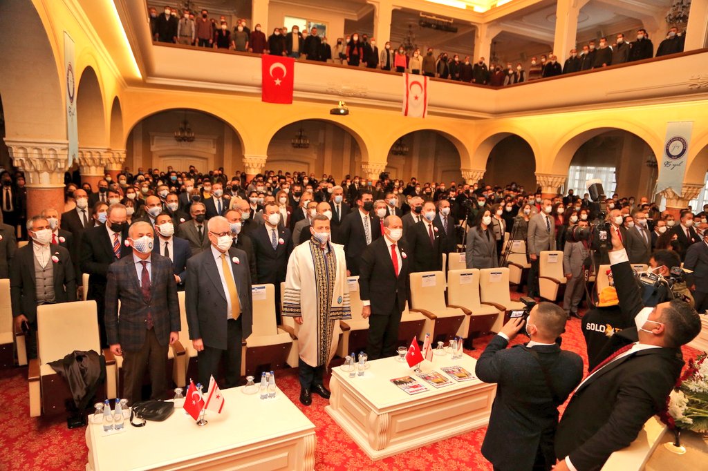 Gazi_Universite's tweet photo. KKTC Cumhurbaşkanı Sayın Ersin Tatar, Üniversitemiz Mimar Kemaleddin Salonunda düzenlenen “Kıbrıs Türklerinin Varlık Mücadelesinde Gazi’nin Kahramanları” anma törenine katıldı.🇹🇷 
@KKTCCB @ersinrtatar https://t.co/npshnvOTOw