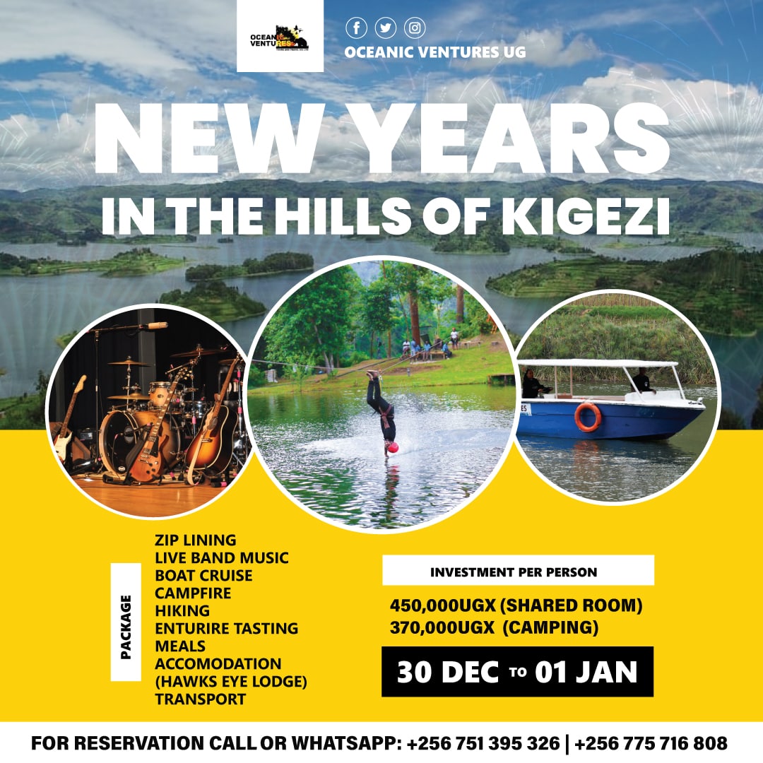 A few slots left ba dear 🌝. Celebrate the new year by touring with us this time round. We're visiting the hills of kigezi and we'll have lots of fun including everything included in the flyer. Dial/ Text: +256751395326 or reach out to @OceanicVTours