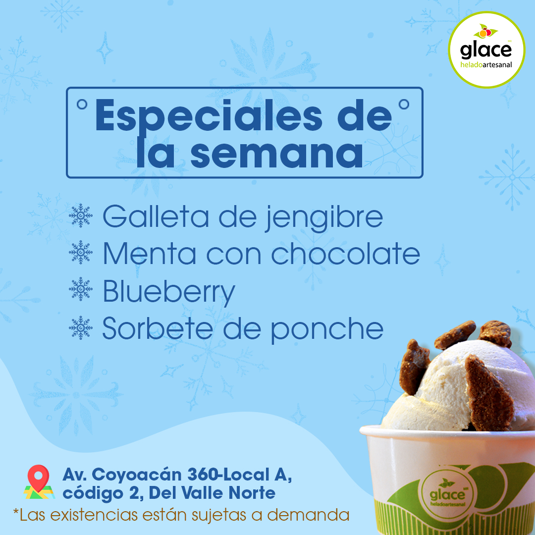 ¡Vive la mejor experiencia de sabor con Glace! Checa los #saboresdelasemana y elige con cuál te vas a apapachar esta vez. 👀

📍 Encuéntranos en la colonia Del Valle:  bit.ly/3aoXK05  

#heladoartesanal #helado #postre #postrenatural #heladonatural #somosglace