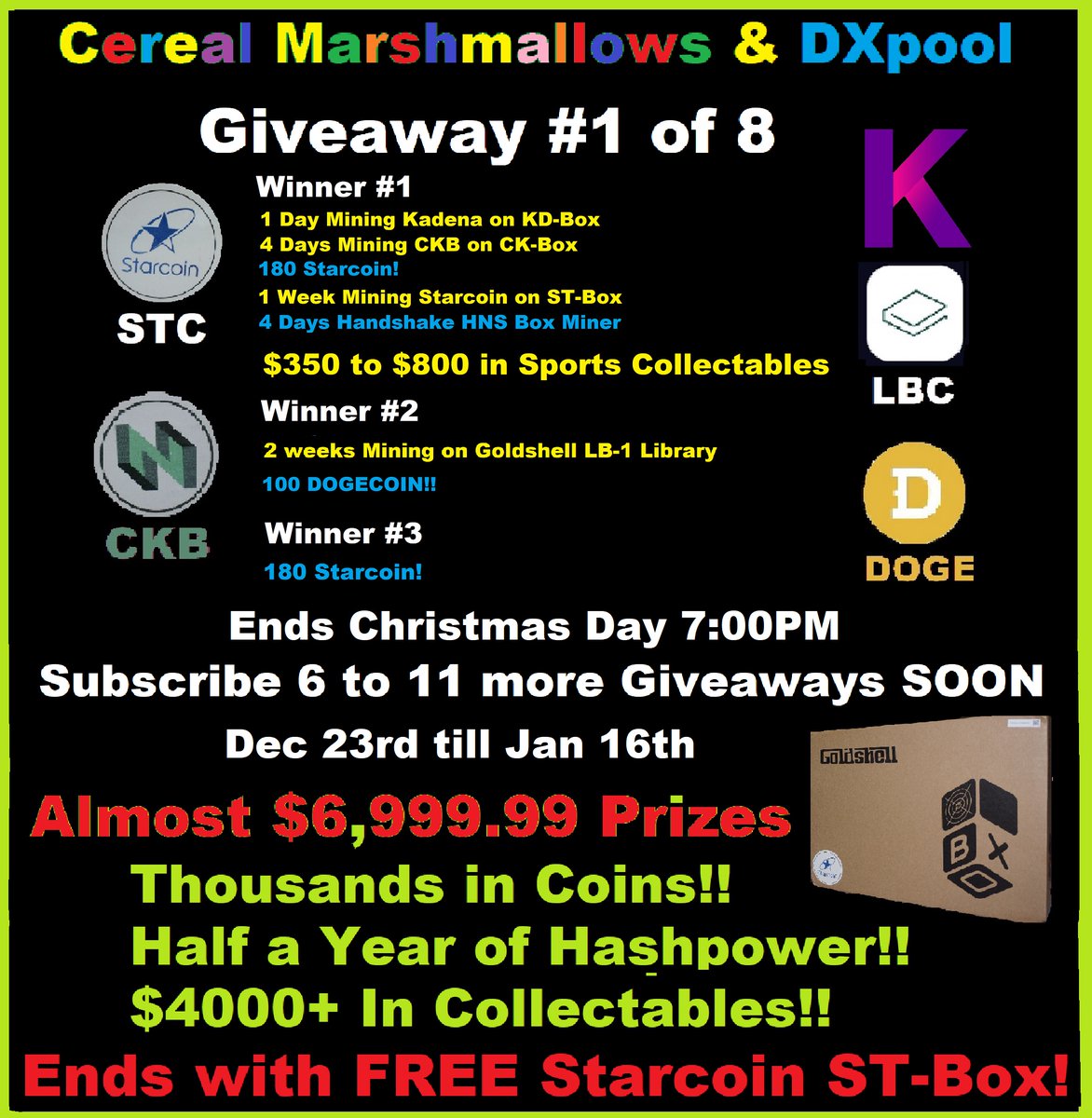 1ownercarguy's tweet photo. Giveaway #1 of 8 at 10:45 $450 - $1000

You NEED a Secret Code HERE in this Video link ~ https://t.co/cyuBbNMDW4

FREE #crypto #mining &amp; Coins
@StarcoinSTC #STC @kadena_io #KDA @NervosNetwork #CKB @LBRYcom #LBC @dogecoin #DOGE With @goldshellminer on @dxpoolOfficial #BTC 

Enjoy! https://t.co/O53hNnTpad