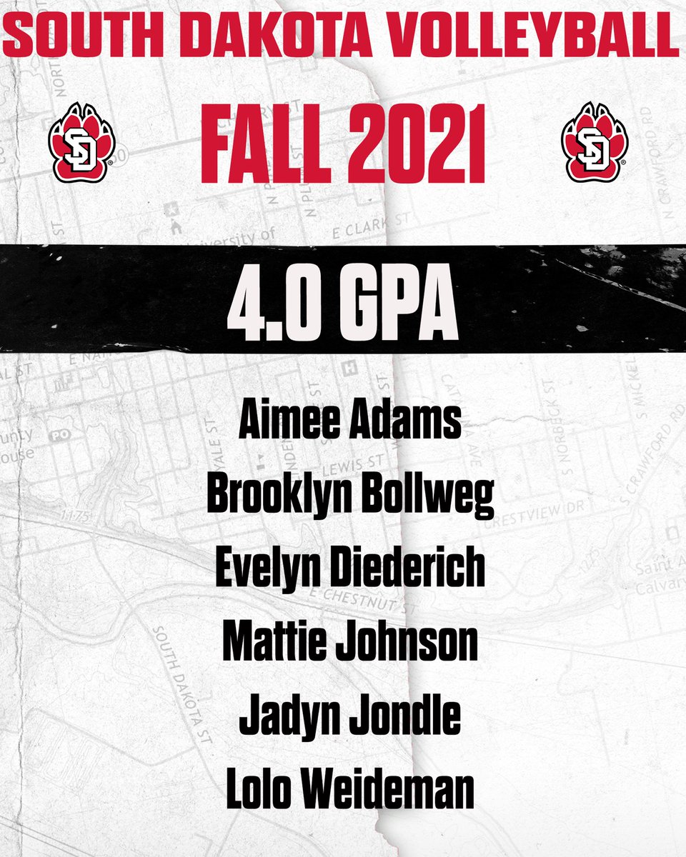 SDCoyotesVB's tweet photo. A perfect semester in the classroom for these 6 STUDENT-athletes! 
📚 
#GoYotes x #WeAreSouthDakota https://t.co/NtAxqdU3TT
