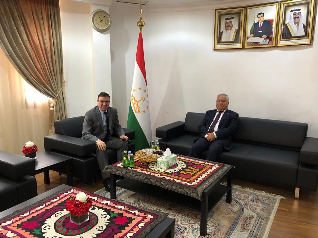 tajembkuwait's tweet photo. On December 9, 2021, the Ambassador of the Republic of #Tajikistan to the State of #Kuwait Zubaydullo Zubaydzoda met with Ambassador of the People's Democratic Republic of #Algeria Abdelmalek Bouheddou. https://t.co/Awe9cO1DhT