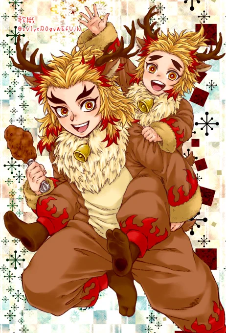 過去絵 メリークリスマス!!🎄

#鬼滅の刃 #鬼滅の刃イラスト #鬼滅の刃ファンアート 
#煉獄杏寿郎 #煉獄千寿郎 #甘露寺蜜璃 