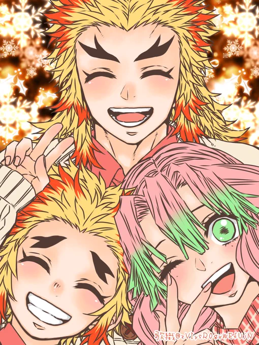 過去絵 メリークリスマス!!🎄

#鬼滅の刃 #鬼滅の刃イラスト #鬼滅の刃ファンアート 
#煉獄杏寿郎 #煉獄千寿郎 #甘露寺蜜璃 
