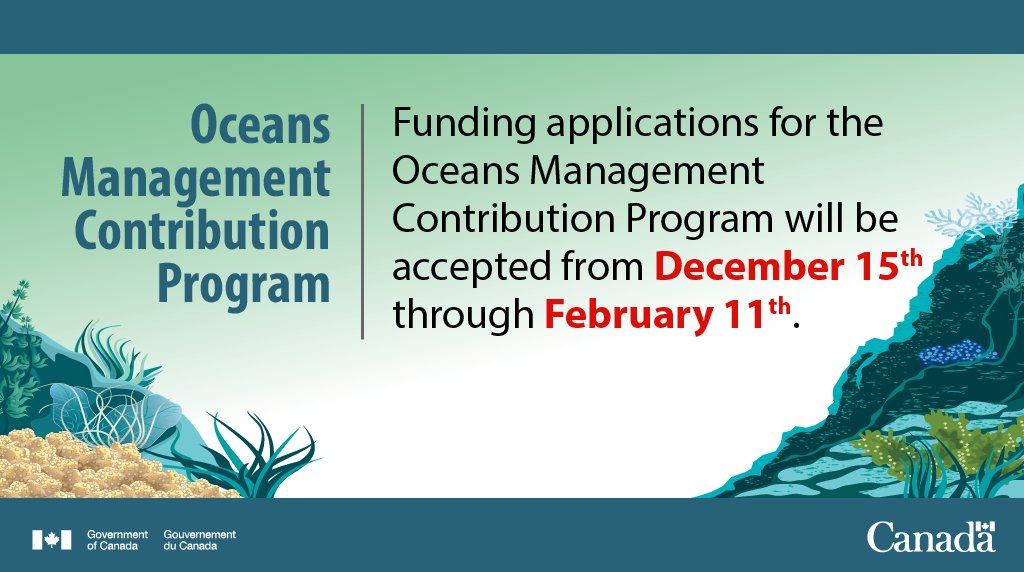 FishOceansCAN's tweet photo. Looking for financial support for your marine conservation project? Check out the Oceans Management Contribution Program, which funds projects that can help protect our oceans and combat climate change. Find out if your proposal is eligible today! https://t.co/ATFOuk1fOJ https://t.co/HF1rhrUIX7