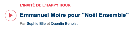 ForumoffEMoire's tweet photo. Pour #NoëlEnsemble, #DemainNousAppartient et #Soan🐶, @EmoireOff était tout à l'heure l'invité de l'happy hour sur @bleumaine ! 
A (ré)écouter dès maintenant sur https://t.co/pBZaPUoszv ... 
#EmmanuelMoire #Sarthe #NoëlEtNous #Noël #Actu #Maine #Radio #Interview https://t.co/08D0oaAtVi