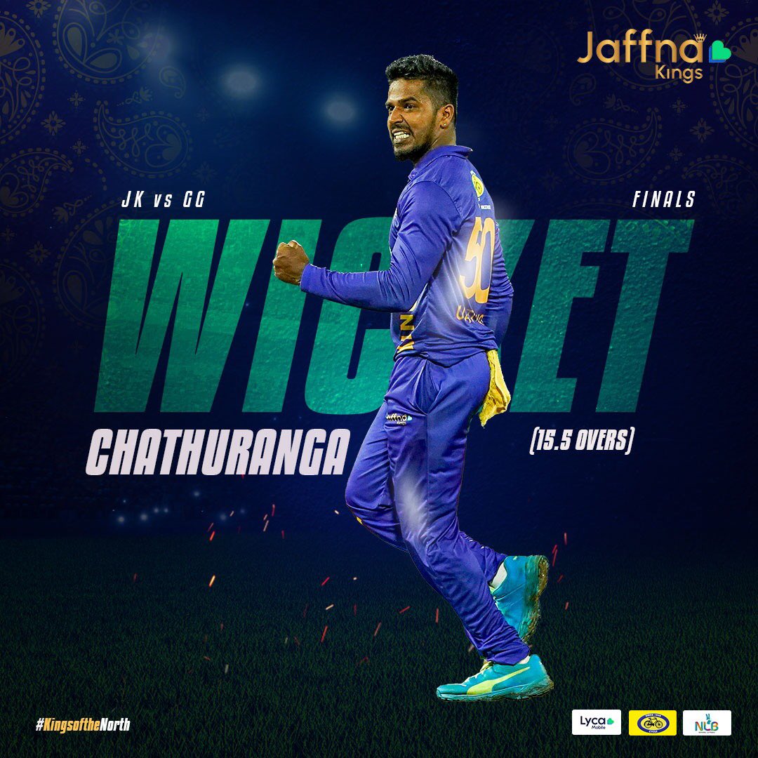 KingsJaffna's tweet photo. Just Chathuranga doing Chathuranga things 😎... that would be a ≋w≋i≋c≋k≋e≋t≋ 🔥

#JKvGG #ADIDAAMACHA #KingsOfTheNorth #LPL2021 #YaalKollo https://t.co/i8gJtpTfGR