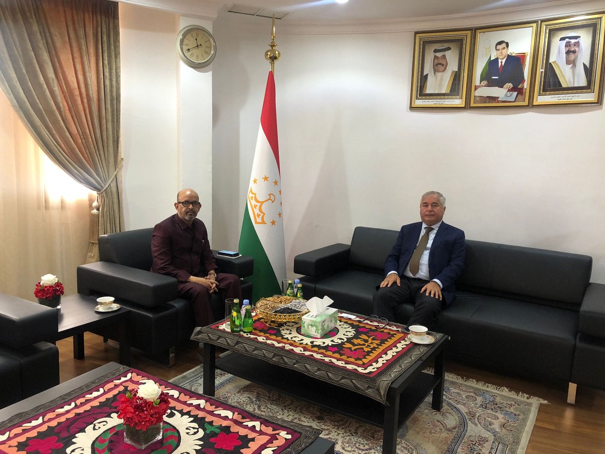 tajembkuwait's tweet photo. On December 16, 2021, the Ambassador of the Republic of #Tajikistan to the State of #Kuwait Zubaydullo Zubaydzoda met with the Charge d’Affairs of the Embassy of the Republic of #Mali Mohamed Ibrahim Haidara. https://t.co/jTEyUKXrs8
