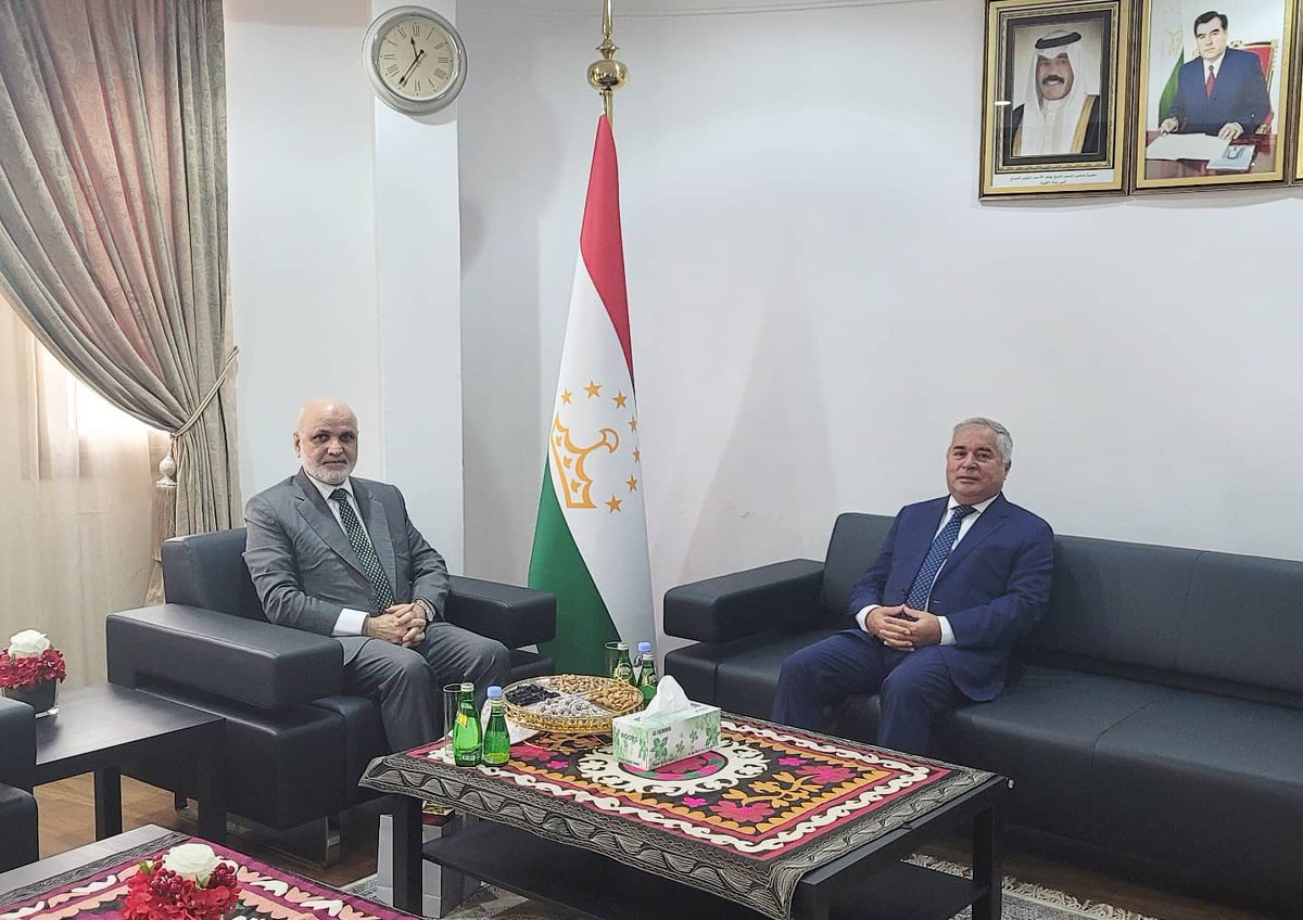 tajembkuwait's tweet photo. On December 20, 2021, the Ambassador of the Republic of #Tajikistan to the State of Kuwait Zubaydullo Zubaydzoda met with the Ambassador of the Islamic Republic of #Afghanistan Sayed Javed Hashimi. During the meeting important issues of bilateral cooperation have been discussed. https://t.co/dmldN1WKbZ