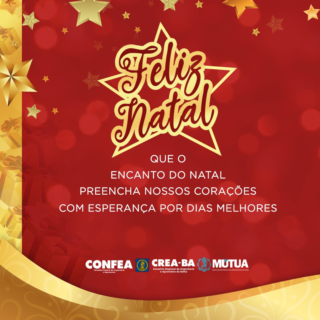 CreaBahia's tweet photo. O Crea-BA deseja um natal repleto de bons momentos, para os profissionais e seus familiares.
“Bendita seja a data que une a todo mundo numa conspiração de amor”🎅🎅
#creaba #natal #confea #mutua https://t.co/gwuEPE7q66