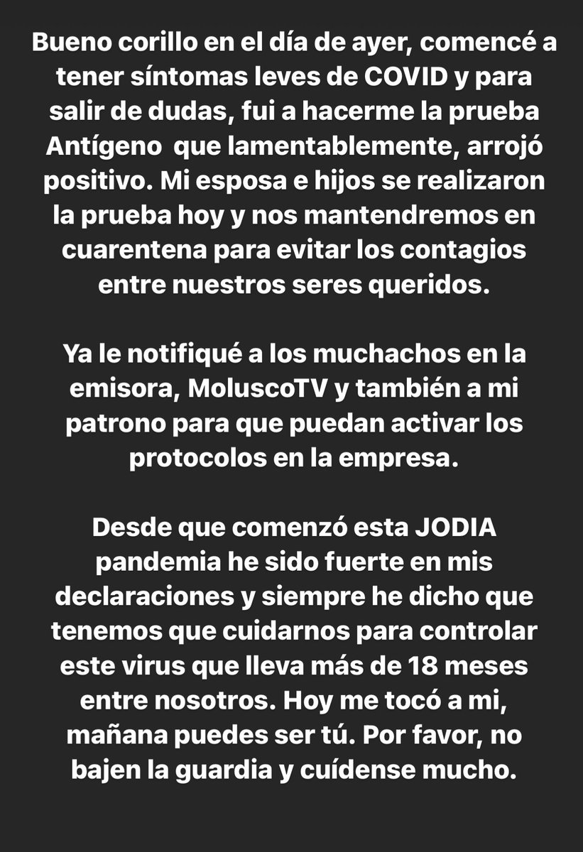 Estoy positivo a COVID 19…