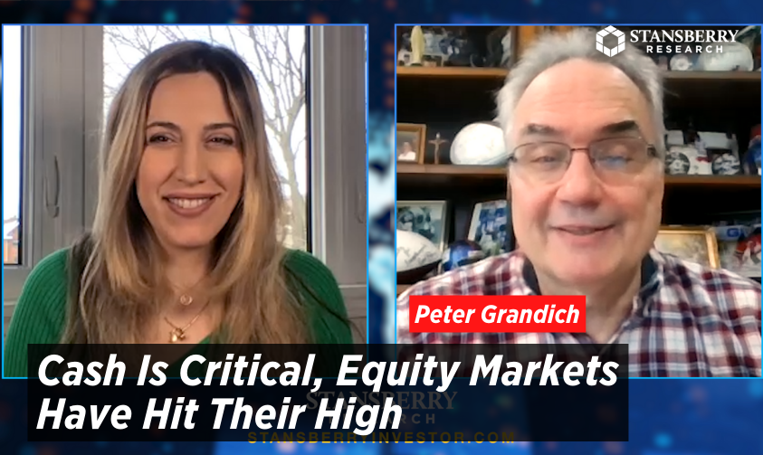 Stansberry's tweet photo. "Interest rates minus inflation," is the key for gold, says #Outlook2022 guest @PeterGrandich to our host @DanielaCambone. 

Watch now ➡️ https://t.co/sc7STfxkNR https://t.co/0X0vq8OObb