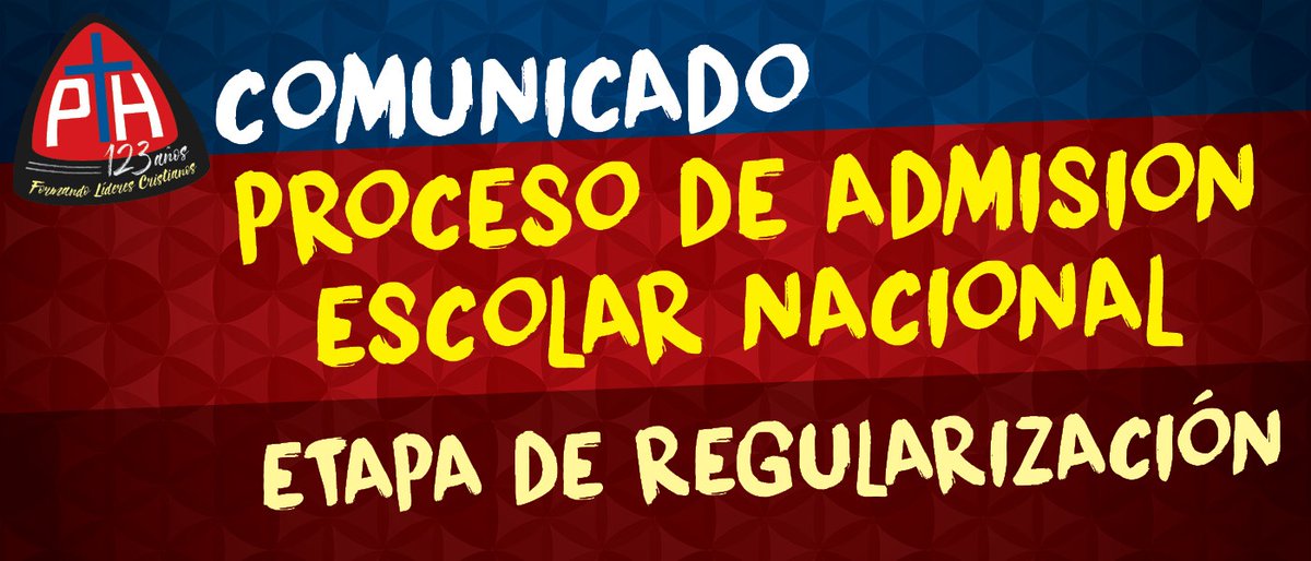 CSPAHurtado's tweet photo. COMUNICADO PROCESO DE ADMISIÓN ESCOLAR NACIONAL, ETAPA REGULARIZACIÓN https://t.co/SOkuFyx7TE https://t.co/ImlPTNMmIV