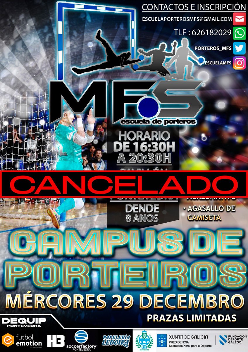 Porteros_MFS's tweet photo. Muy a nuestro pesar, la situación sanitaria provocada por el covid nos obliga a tener que cancelar el campus MFS previsto para el día 29.
Lamentamos las molestias que pueda provocar, agradeciendo a las familias su comprensión. https://t.co/gfnv5loMjC