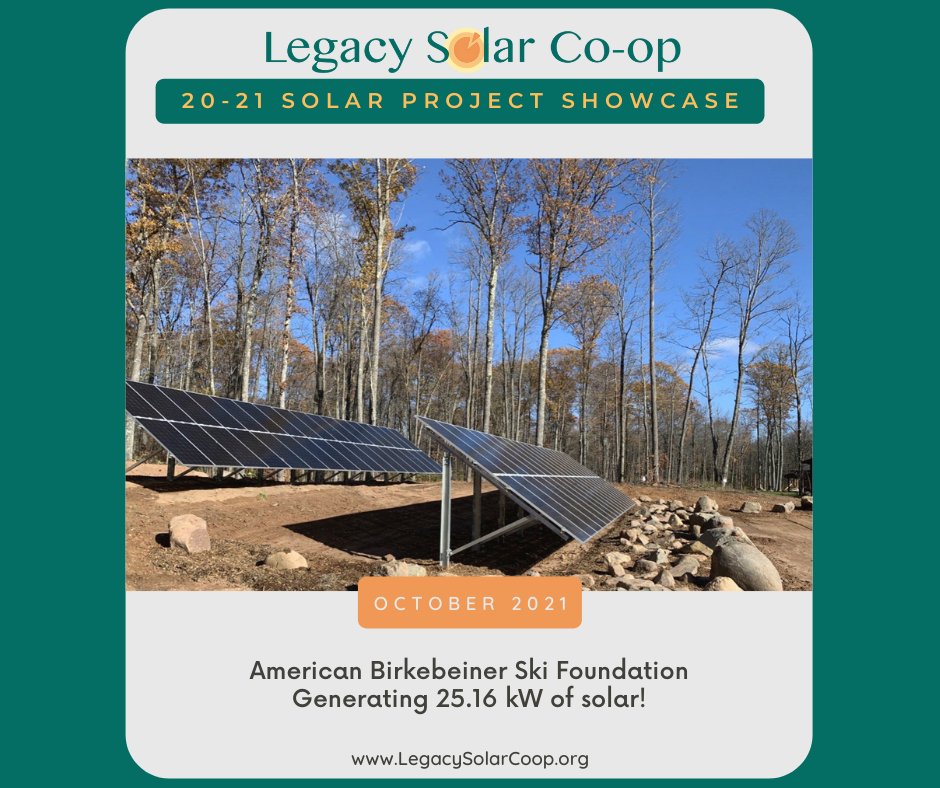 ☀️ The solar panel system installed for American Birkebeiner Ski Foundation by Tru North Solar has the capacity to generate about 32,000 kW-hours of electricity annually. That means 39,000 pounds of Carbon Dioxide emissions avoided every year!☀️   #solarpoweredWI #solarwisconsin