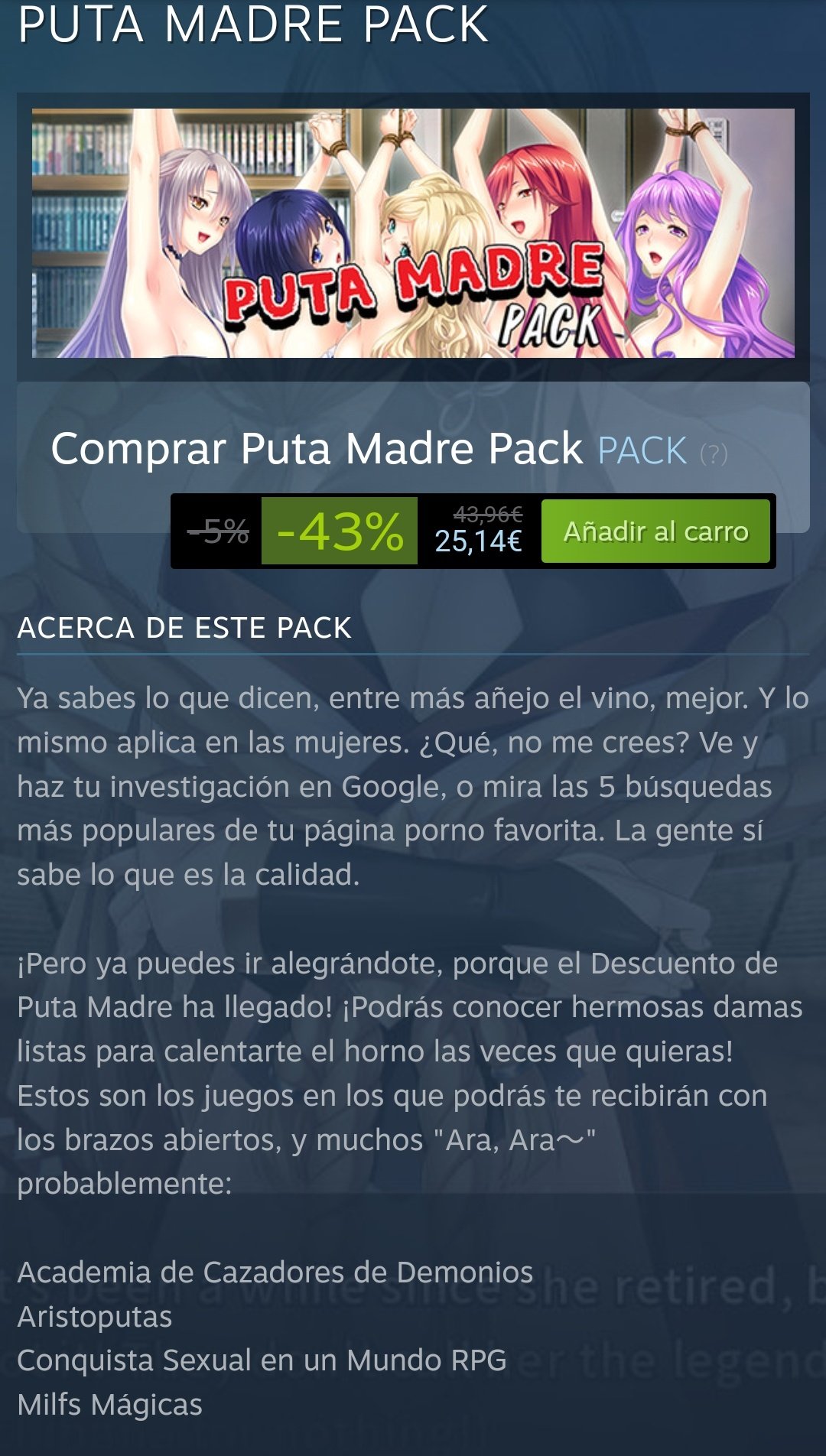 Cris_Kaiju on X: Me asombra lo degenerada que está la gente y que páginas  como Steam permita este tipo de juegos, mostrando contenido explícito que  podrían vulnerar las sensibilidades de los más