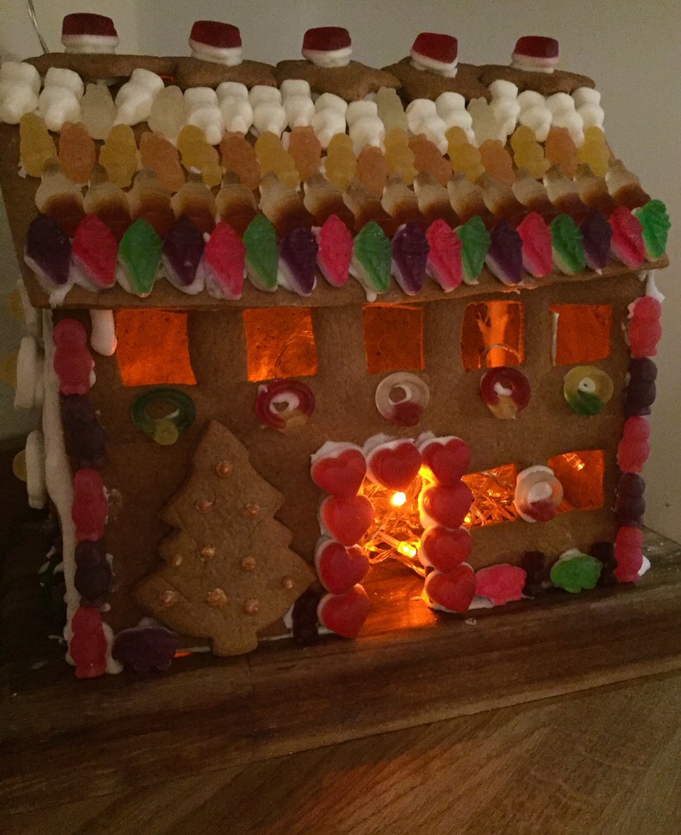 KristanOFlynn's tweet photo. @MrEFinch ok, so we ate the chimney and the gables because just getting the roof to stay up was so tricky but it’s still standing!
#EdutwitterGingerbreadHouseOff https://t.co/yyHYH4f0HP