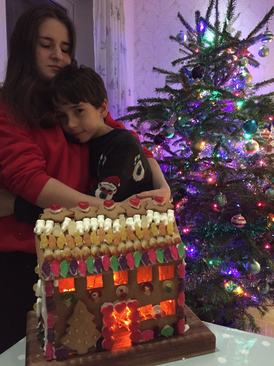 KristanOFlynn's tweet photo. @MrEFinch ok, so we ate the chimney and the gables because just getting the roof to stay up was so tricky but it’s still standing!
#EdutwitterGingerbreadHouseOff https://t.co/yyHYH4f0HP