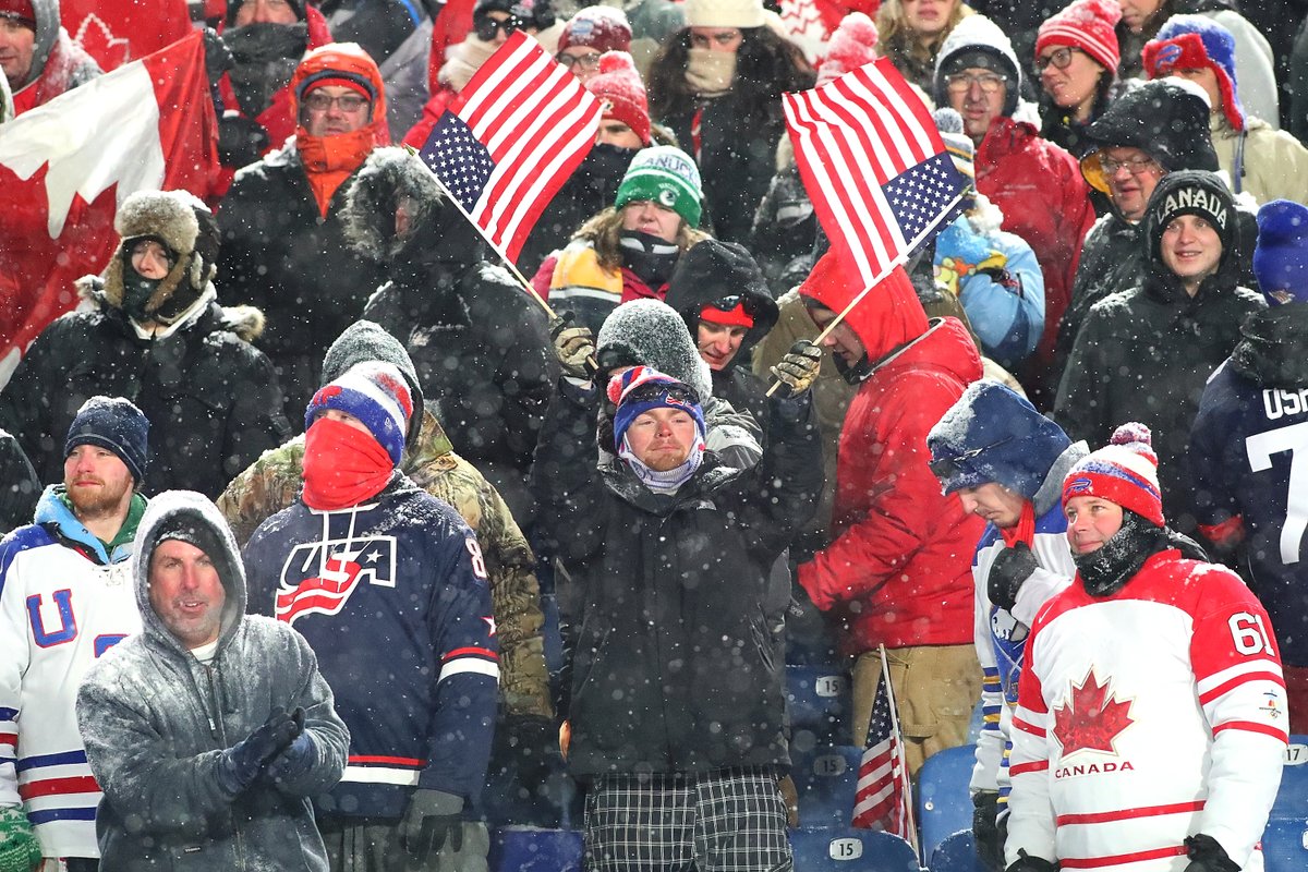 BR_OpenIce's tweet photo. The 2022 #WorldJuniors starts tomorrow, but we're still thinking about the masterpiece that was USA vs. Canada at New Era Field in 2018 😍 https://t.co/gD8GRVSOLK