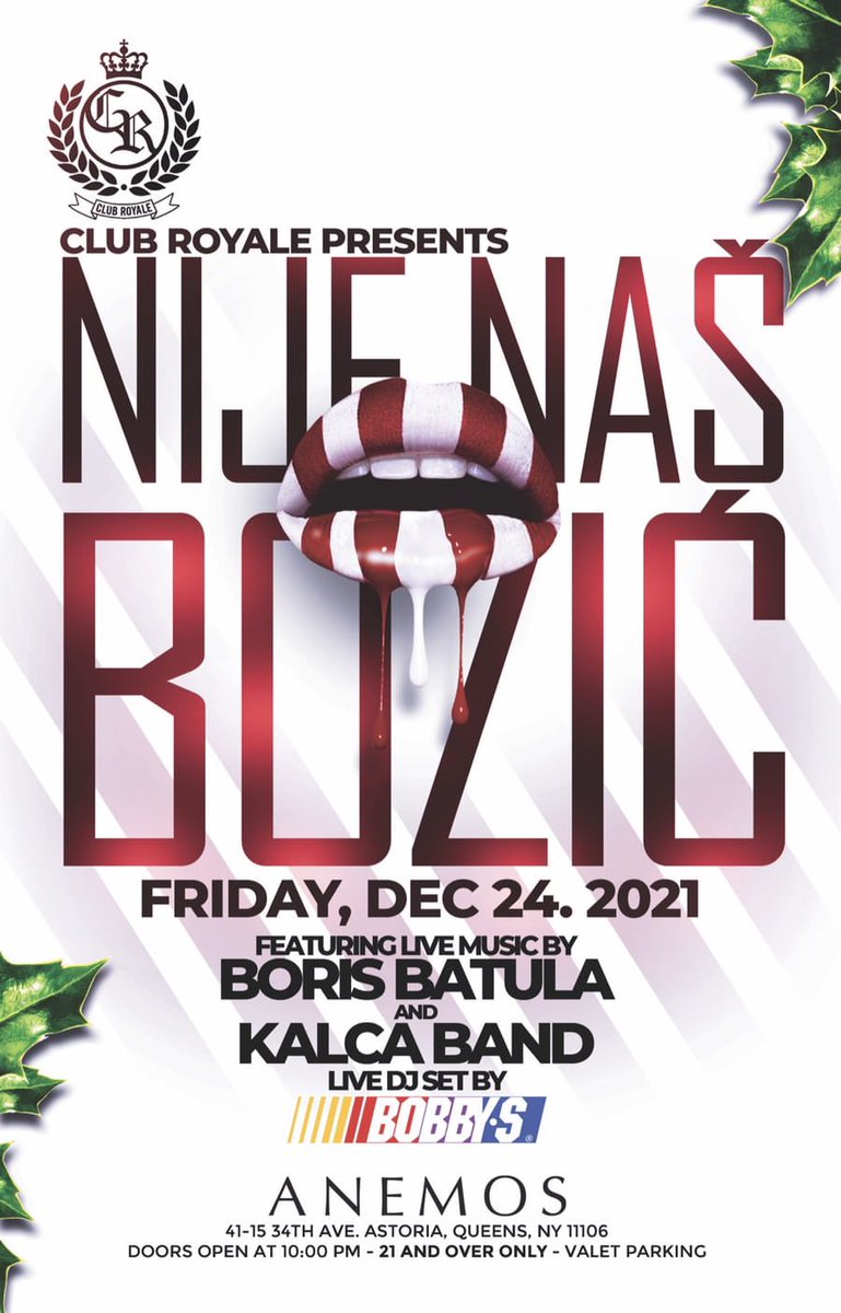 TheClubRoyale's tweet photo. 🚨 TOMORROW NIGHT! // The BIGGEST party night of the year! “NIJE NAS BOZIC” // #clubroyaleparty 🚨 https://t.co/KqX08MPWjp