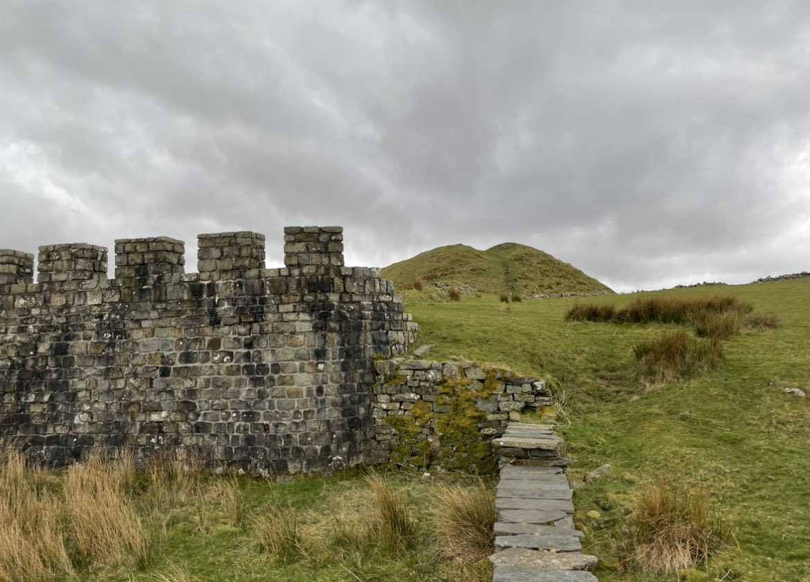 archae_delle's tweet photo. If you’re wondering about that big lump in the background, that’s a Norman (11th century AD) motte. It was built into the existing Roman fort. It’s thought to be the site of Lleu Llaw Gyffes’ home in the Mabinogion 🏴󠁧󠁢󠁷󠁬󠁳󠁿 https://t.co/EQUZJVT07q