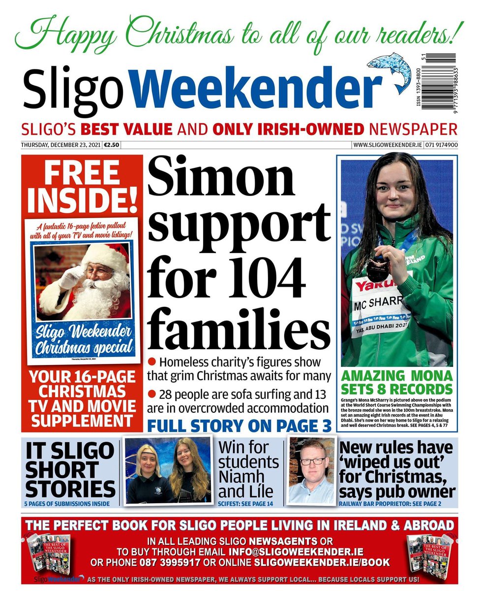 The Sligo Weekender is online and in shops now! Here's a look at this week's front page. HAPPY CHRISTMAS TO ALL OF OUR READERS! You can buy the Sligo Weekender online here: pressreader.com/ireland/sligo-…