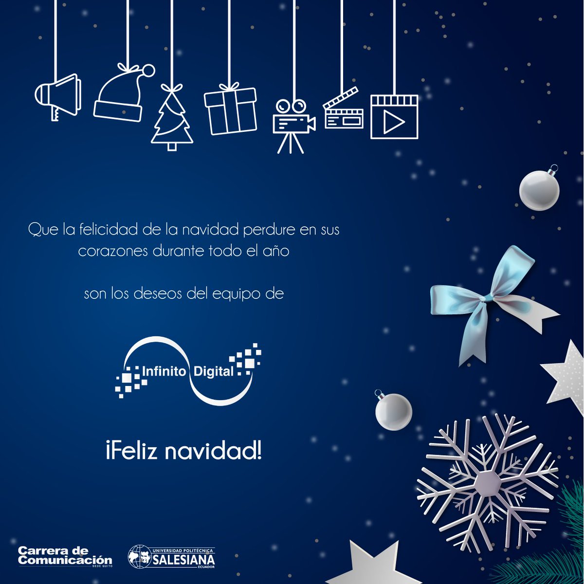 InDi_UPS's tweet photo. La navidad tiene esa magia que nos hace sentir vivos y que nos recuerda que estamos en este mundo para servir a los demás. El equipo de #InfinitoDigital les desea una feliz navidad. https://t.co/YVmqNap0t7