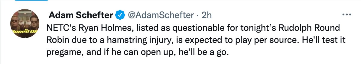 NewRyan7's tweet photo. Holmes is officially active, per source. https://t.co/pehNXOV6Pu