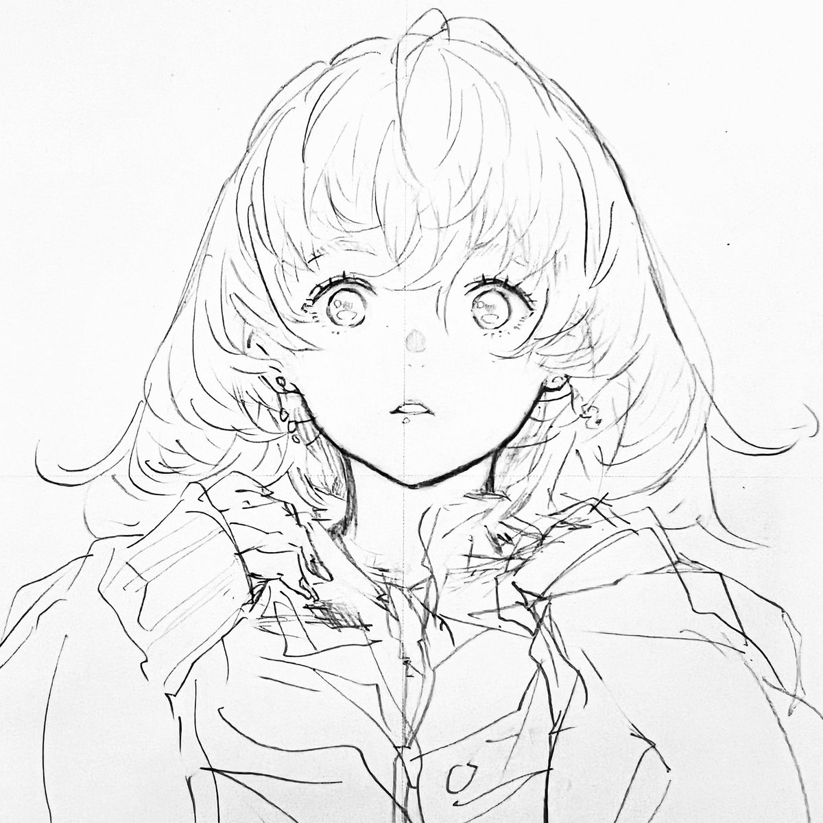 サッと描きに一周して着地するお顔🧐 