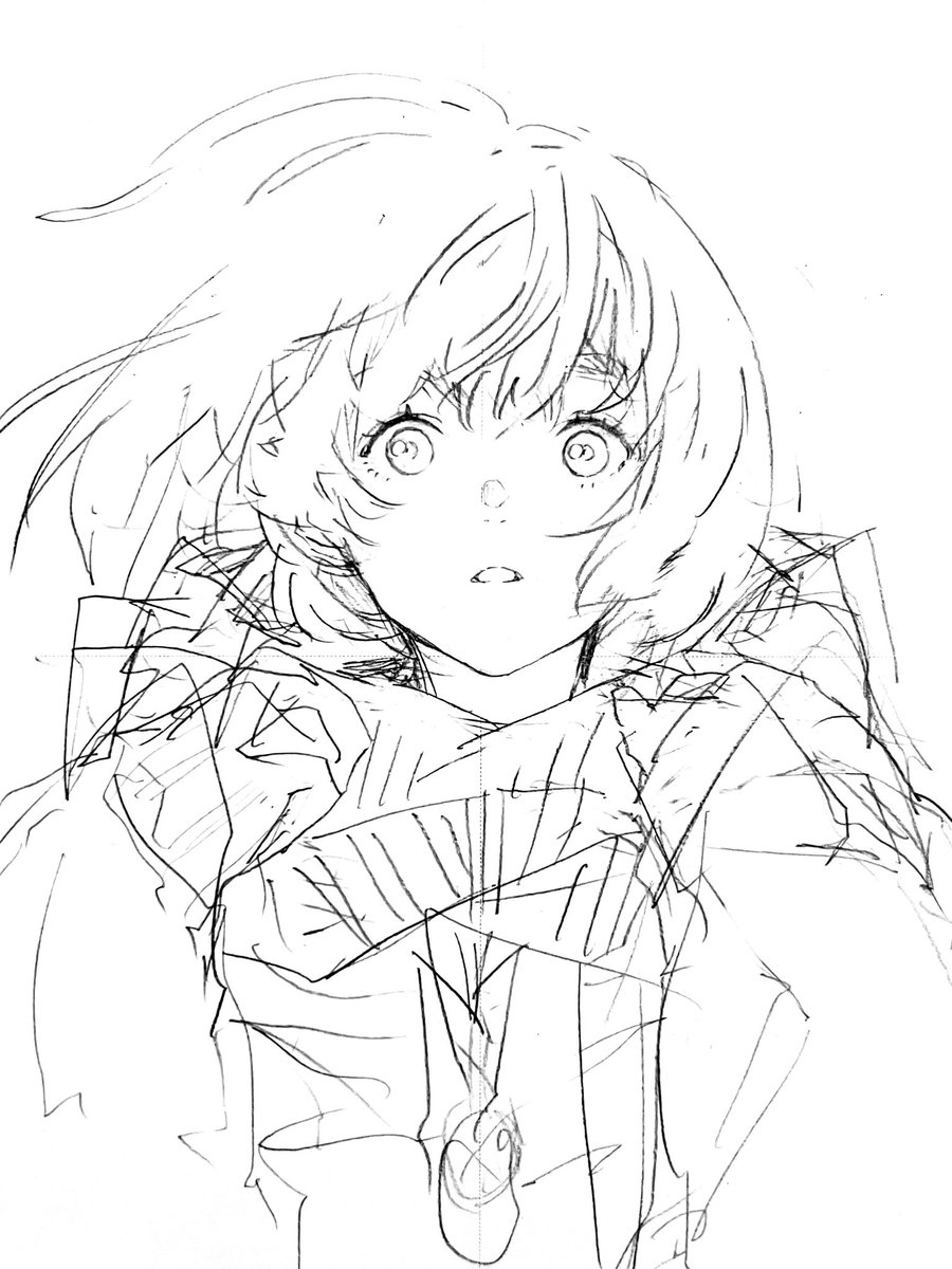 サッと描きに一周して着地するお顔🧐 