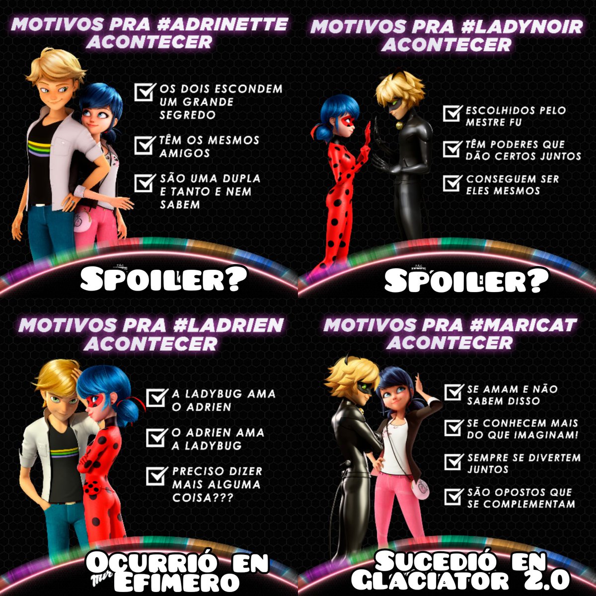 Amelie_Graham_'s tweet photo. Hoy Mundo Gloob publicó en su cuenta de Instagram, razones por las que el Ladynoir se juntó, ¿Asique será un spoiler como las otras imágenes que han sido publicadas de los anteriores capitulos? 🐞

#MLBS4Spoilers
#MLS4Spoilers #MiraculousLadybug https://t.co/ymWfhccjeW