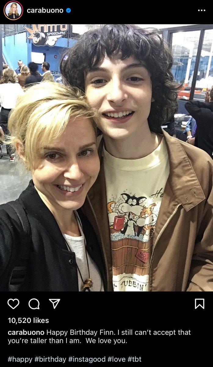 “Happy Birthday Finn. I still can’t accept that you’re taller than I am. We love you.”

Cara Buono (Karen Wheeler on Stranger Things) sharing a 2019 photo of her with Finn Wolfhard during the Stranger Things 3 wrap party 

📷: carabuono via IG