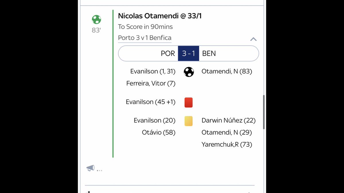 BetsScorer2's tweet photo. BOOOM 💰🇵🇹🇵🇹🇵🇹💰

In play Otamendi 33/1 🥳🥳🥳 

#FCPSLB https://t.co/WNvhktejYF